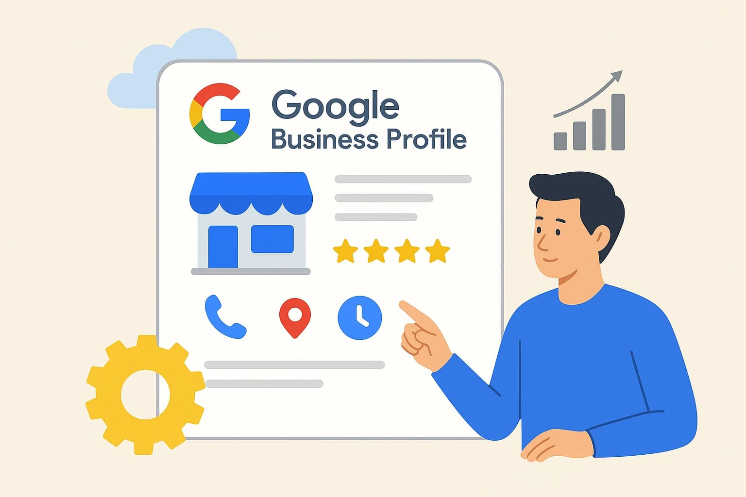GBP Rank AI dashboard managing a Google Business Profile, with posts, reviews, and local rank in one view