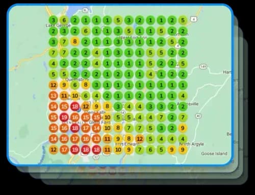 Local Google Maps ranking heatmap preview
